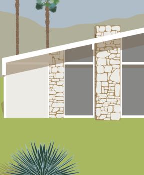 Palm Springs Mid Century Modern Butterfly House Print, 2 of 4
