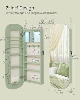 LED Mirror Jewellery Cabinet Storage Unit, 3 of 9