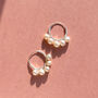 Sterling Silver Pearl Mini Hoop Earrings, thumbnail 1 of 7