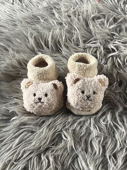 Brown Teddy Bear Baby Socks, 8 of 10