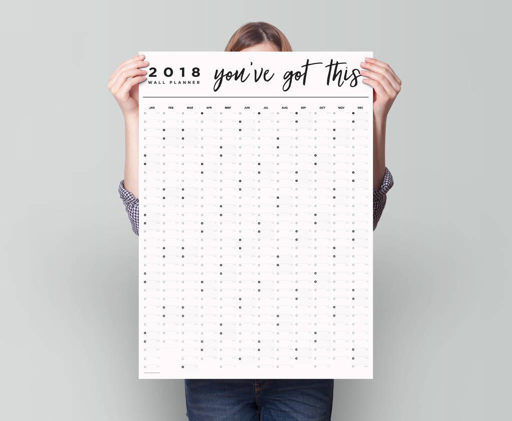 2018 'You've Got This' Wall Planner, 1 of 2