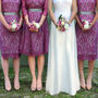 Bespoke Rose Lace Bridesmaid Dresses, thumbnail 1 of 4