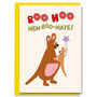 Roo Hoo Funny Kangaroo Pun New Roo Mate Mum Baby Card, thumbnail 1 of 2