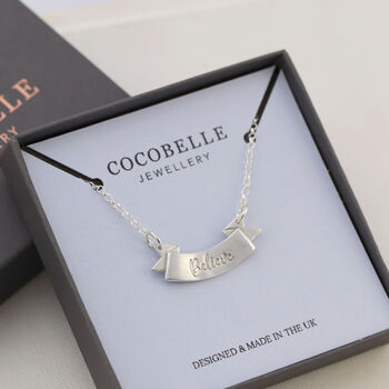 'Believe' Banner Word Necklace, 2 of 4