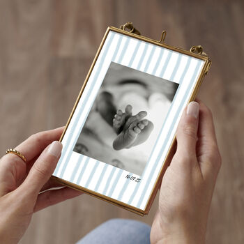 Personalised Baby Photo Frame With Stripes, 3 of 5