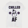 Chilled Af Men's Winter Slogan T Shirt, thumbnail 2 of 4