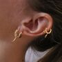18ct Gold Plated Double Drop Helix Hoop, thumbnail 3 of 10