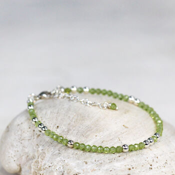 Skinny Peridot Bracelet Gold Or Silver, 7 of 12