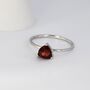 Sterling Silver Genuine Trillion Cut Garnet Ring, thumbnail 2 of 12