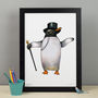 Penguin In A Top Hat Unframed Print, thumbnail 1 of 3