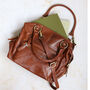 Leather Tote With Zip Pocket, Tan, thumbnail 4 of 7