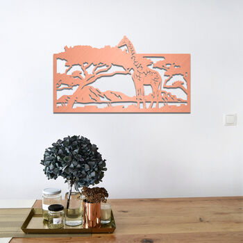 African Wooden Giraffe Art Modern Safari Decor, 5 of 10