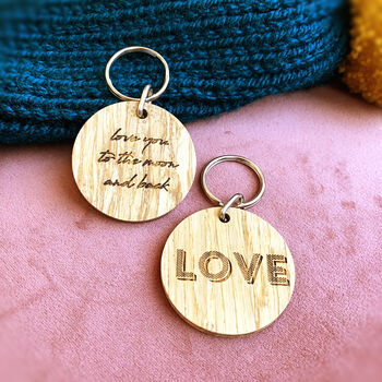 Personalised Love Bamboo Key Ring, 2 of 2