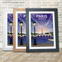 Paris, France Night Travel Print, thumbnail 3 of 8