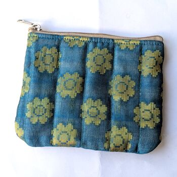 Colourful Quilted Mini Sari Pouches: Assorted Colours And Patterns, 4 of 8