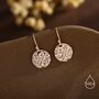 Sterling Silver Hammered Disks Dangle Drop Earrings, thumbnail 3 of 11