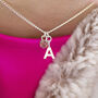 Child's Silver Plated Initial And Birthstone Necklace, thumbnail 3 of 10