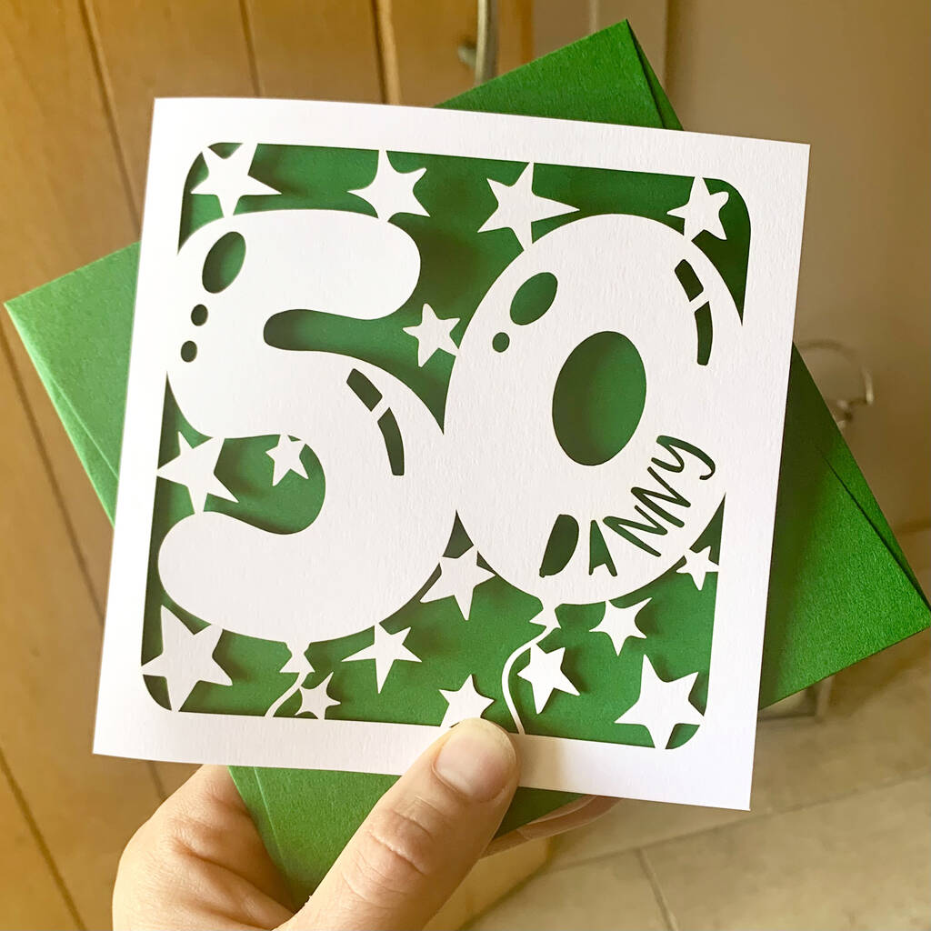 Personalised Balloon 50th Birthday Card, 1 of 4