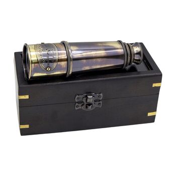 Personalised 17 Inch Gunmetal Telescope With Wood Box, 8 of 11