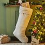 Personalised Large Cream Borg Christmas Stocking, thumbnail 1 of 2