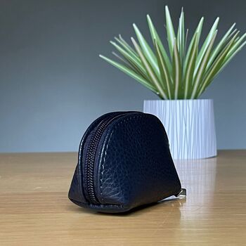 Leather Coin Purse In Navy Blue, 2 of 2