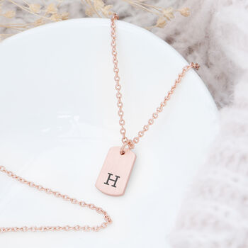 Monogrammed Tag Necklace, 3 of 12