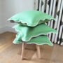 Green Scalloped Linen Cushion Cover, thumbnail 1 of 4