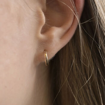 9ct Solid Gold Huggie Hoop Earrings, 3 of 8
