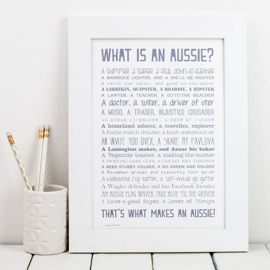 Australia Print With Aussie Poem By Bespoke Verse  notonthehighstreet.com