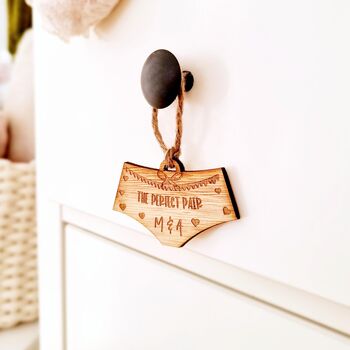 Personalised Wooden Valentines 'Pants' Drawer Hanger, 4 of 4