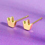 Tiny Crown Gold Plated Earrings, thumbnail 1 of 4