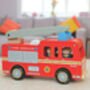 Quality Red Fire Engine With Firemen And Moving Ladder, thumbnail 2 of 5