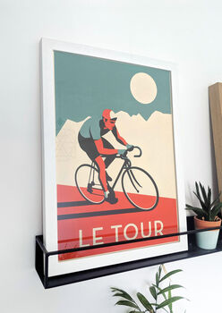 Le Tour Cycling Tour De France Retro Bike Art Print, 3 of 4
