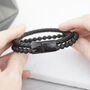 Personalised Men's Woven Duo Black Bracelet, thumbnail 6 of 8