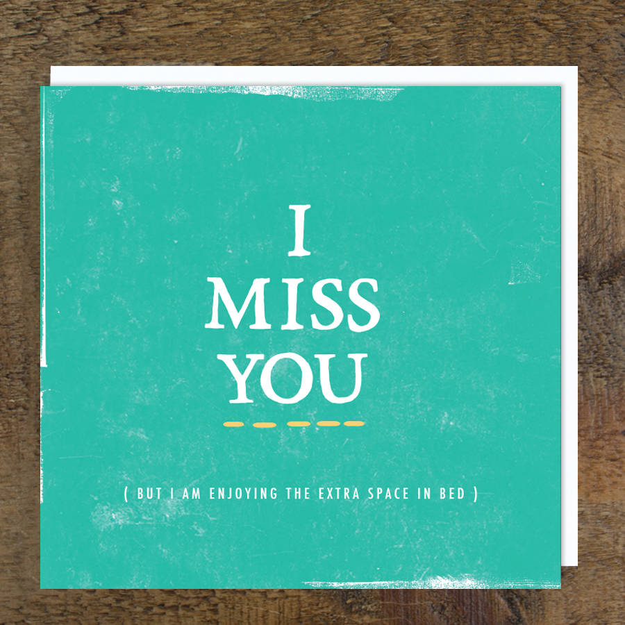 'I Miss You' Card By Zoe Brennan | notonthehighstreet.com