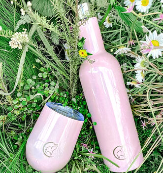 Candy Floss Shimmer Insulated Wine Bottle, 2 of 4