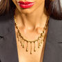 Designer Short Multi Drop Necklace In Gold Vermeil, thumbnail 3 of 6