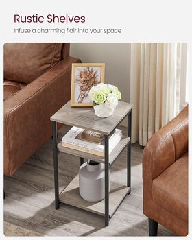 Three Tier Sofa Side Table With Steel Frame, 4 of 10