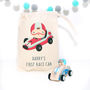 Wooden Pull Back Race Car With Personalised Bag, thumbnail 1 of 3