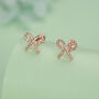 Sterling Silver Bow Stud Earrings 16 G Flat Back Labret, thumbnail 5 of 10