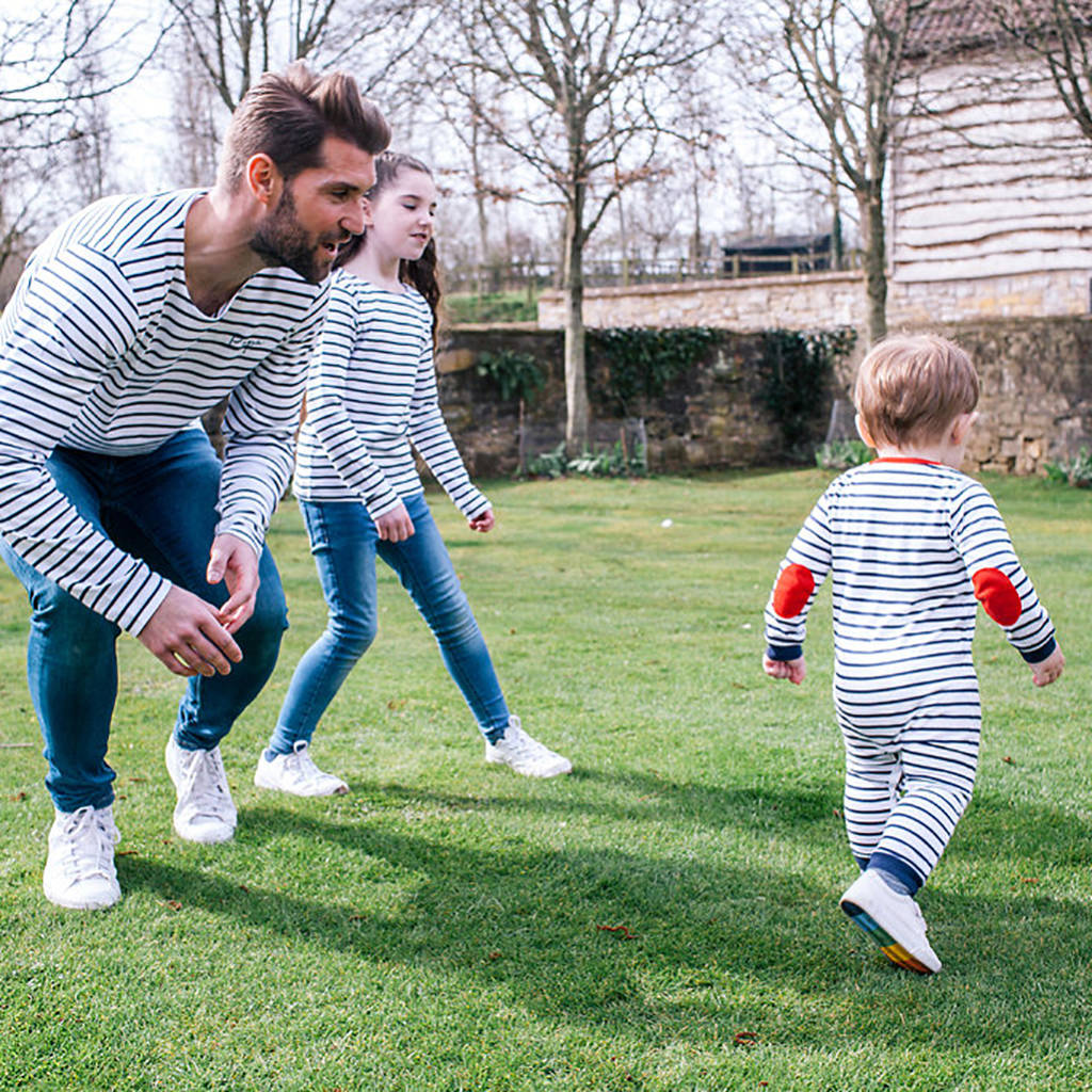 Personalised Daddy And Me Breton Tops By Sparks And Daughters