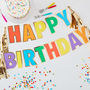 Gold Foiled Mulit Coloured Happy Birthday Party Bunting, thumbnail 1 of 3