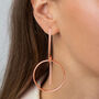 Long Drop Knotted Hoop And Bar Earrings, thumbnail 2 of 6