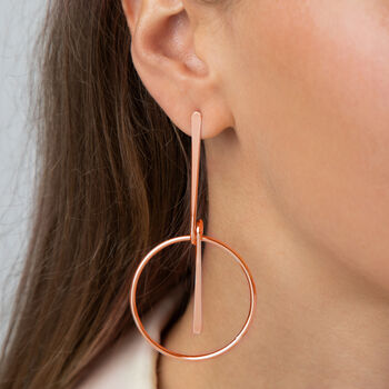 Long Drop Knotted Hoop And Bar Earrings, 2 of 6