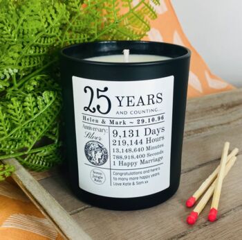 Personalised 25th Anniversary Years And Counting Candle, 4 of 11