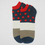 Oxford Orange And Mayfair Scarlet Men's Trainer Socks, thumbnail 5 of 6