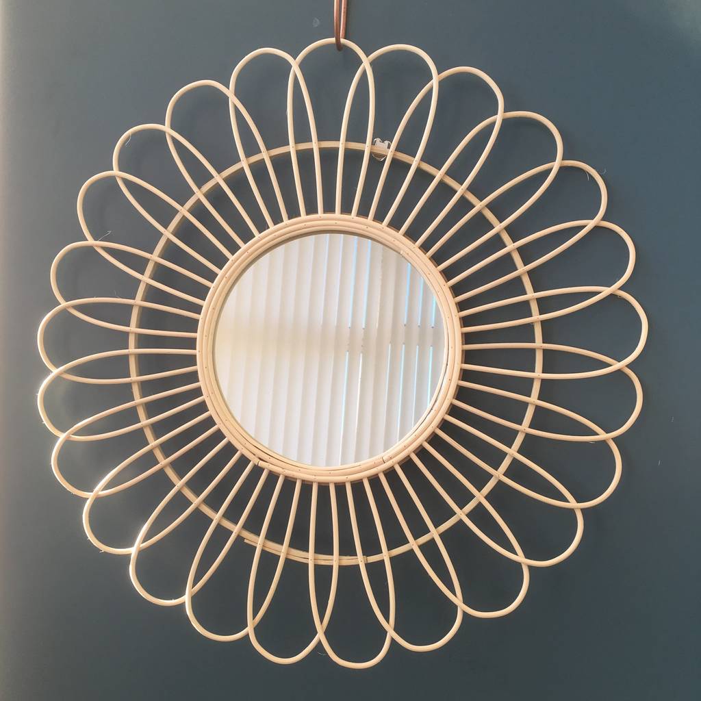 rattan sunburst mirror by posh totty designs interiors ...