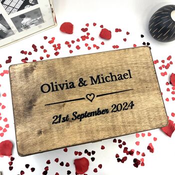 Personalised Couples Wooden Memory Box, 10 of 11