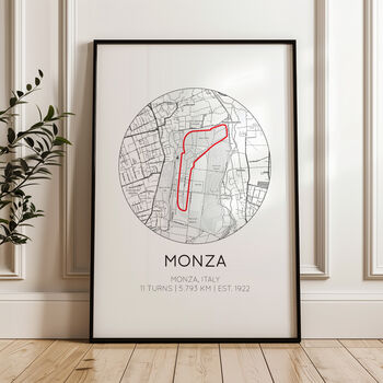 Monza F1 Print, Formula One Track Circuit Poster, 3 of 3