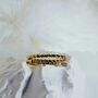 18k Gold Plated Tarnishfree Gem And Twisted Rope Double Band Ring, thumbnail 1 of 5